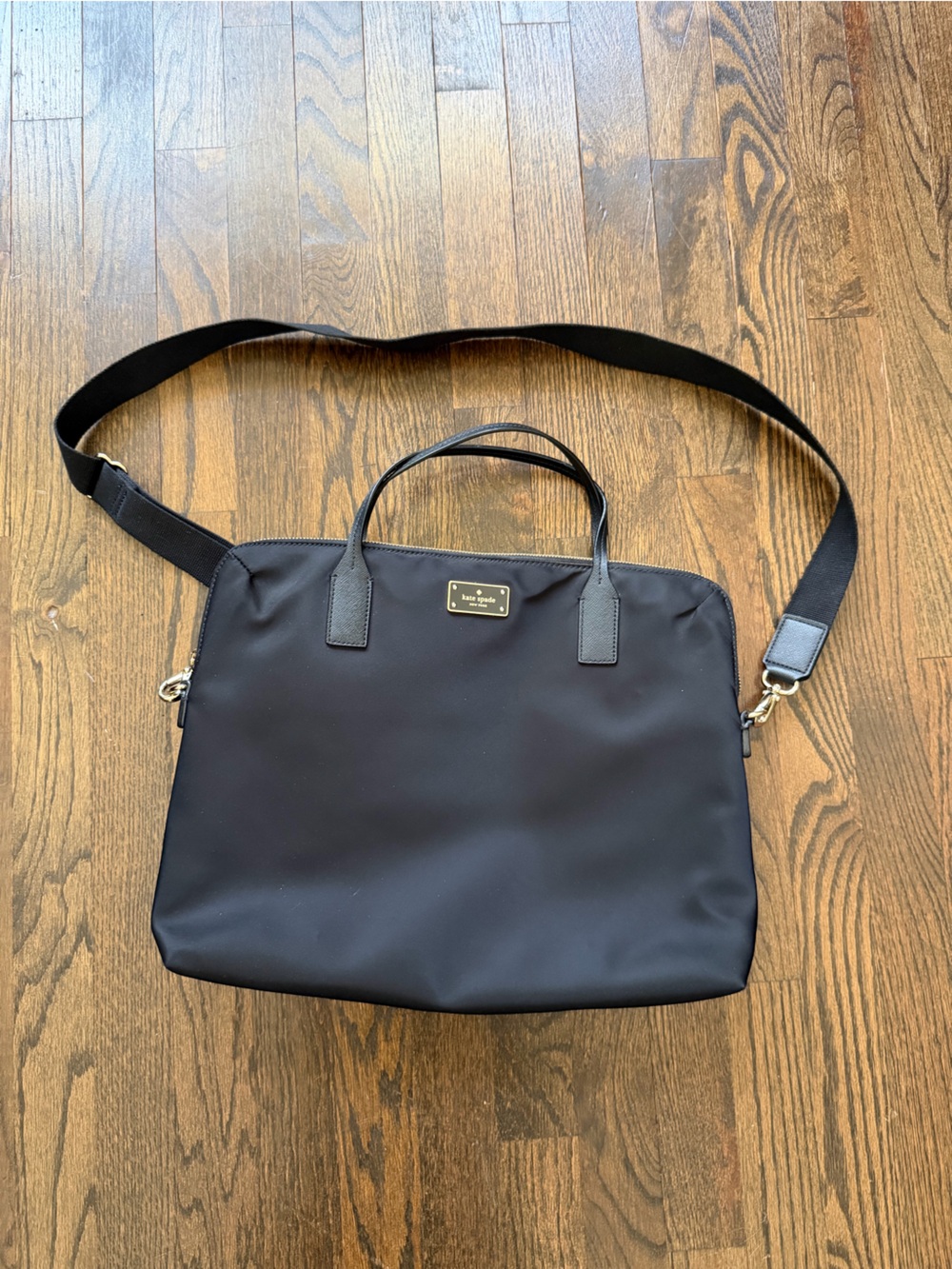 kate spade Black Nylon Laptop Bag with Crossbody Strap